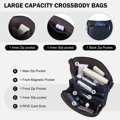 Roulens Damen Umhängetasche Weiches Veganes Leder Crossbody Schultertasche
