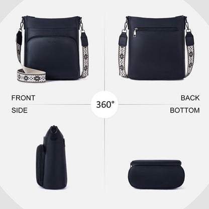 Damen Umhängetasche Crossbody Schultertasche Weiches Veganes Leder Roulens