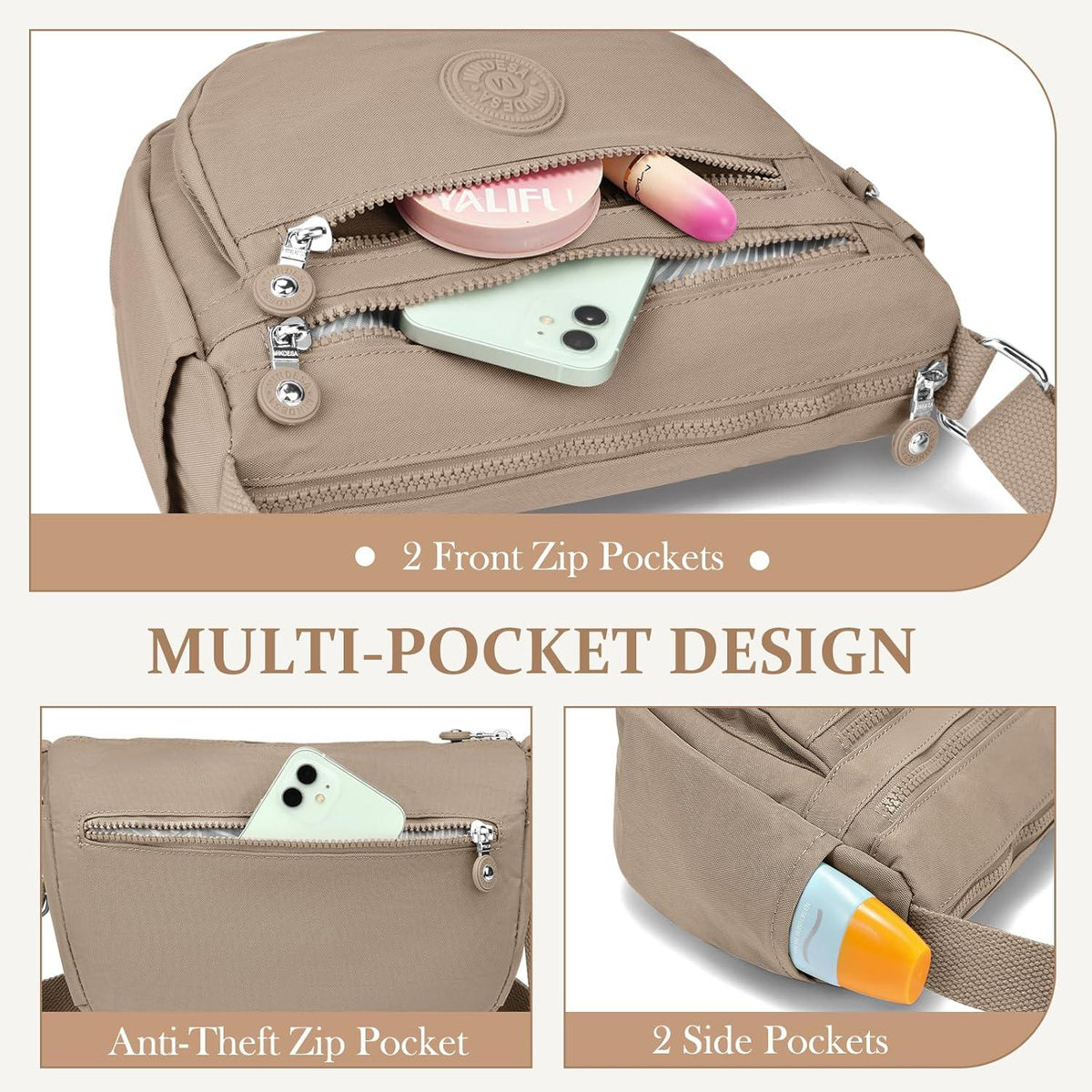 TEUEN Umhängetasche Damen Wasserdicht Nylon Crossbody Bag Casual Handtasche Land China