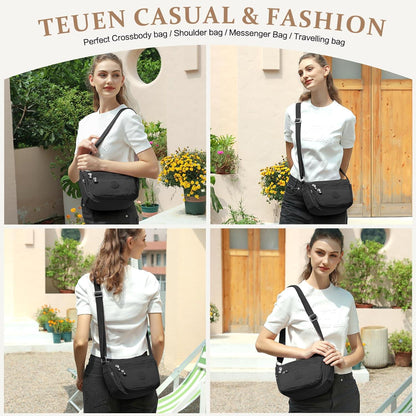 TEUEN Umhängetasche Damen Klein Wasserdicht Nylon Crossbody
