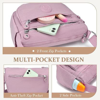 TEUEN Umhängetasche Damen Wasserdicht Nylon Crossbody Bag Casual Handtasche
