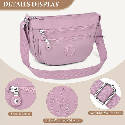 TEUEN Umhängetasche Damen Klein Wasserdicht Nylon Casual Messenger Bag