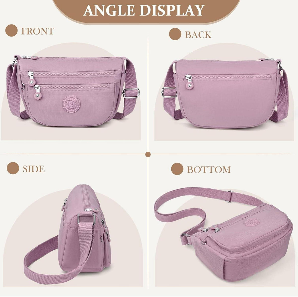 TEUEN Umhängetasche Damen Klein Wasserdicht Nylon Casual Messenger Bag