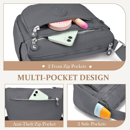 TEUEN Umhängetasche Damen Wasserdicht Nylon Crossbody Bag Leichte Schultertasche