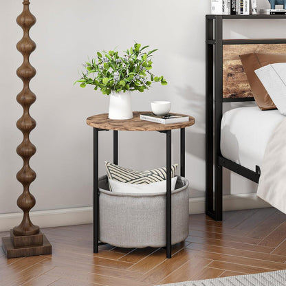 Runder Couchtisch mit Stauraum für Wohnzimmer & Schlafzimmer