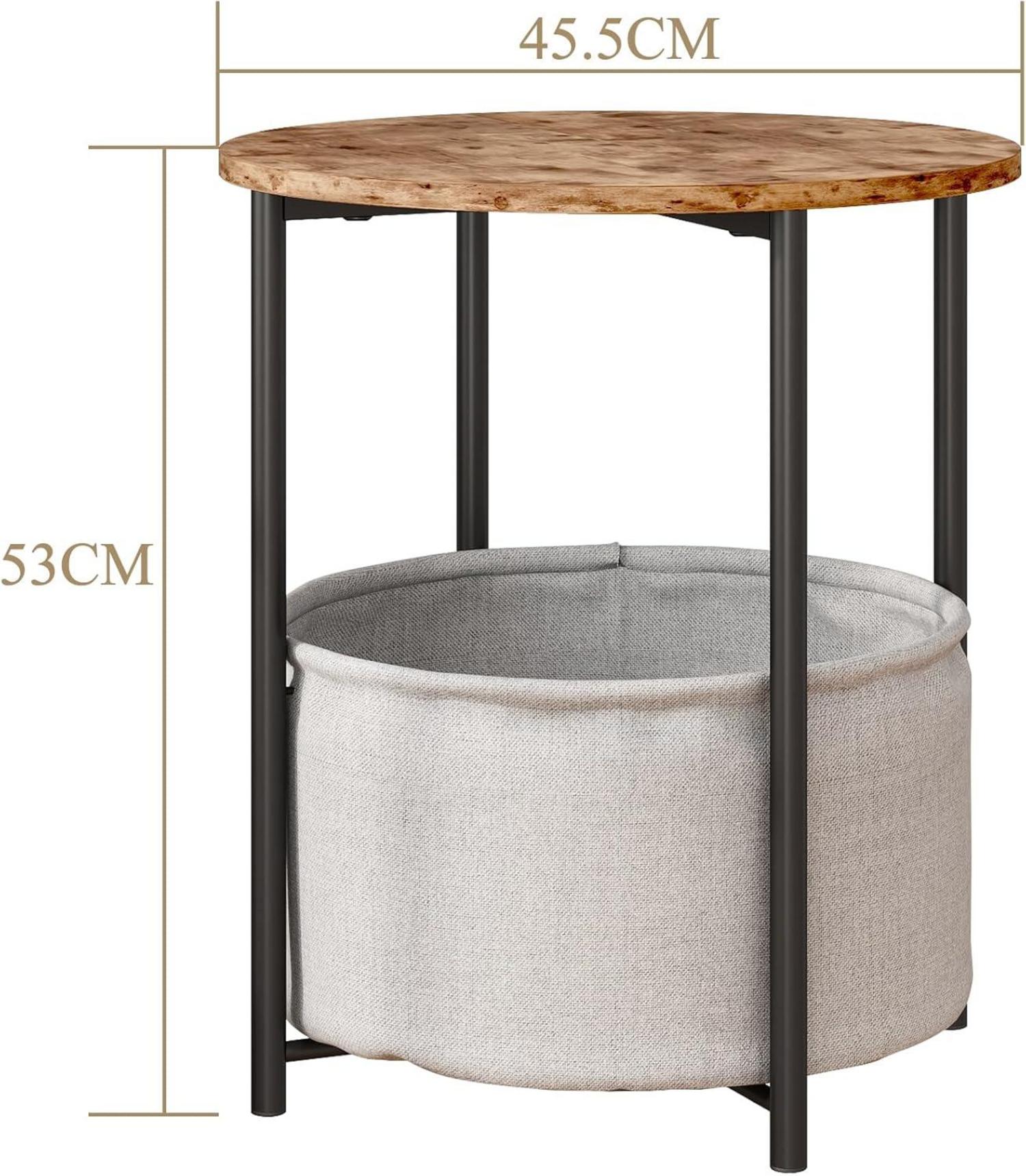 Runder Couchtisch mit Stauraum für Wohnzimmer & Schlafzimmer