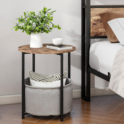 Runder Couchtisch mit Stauraum, Beistelltisch für Wohnzimmer, moderner