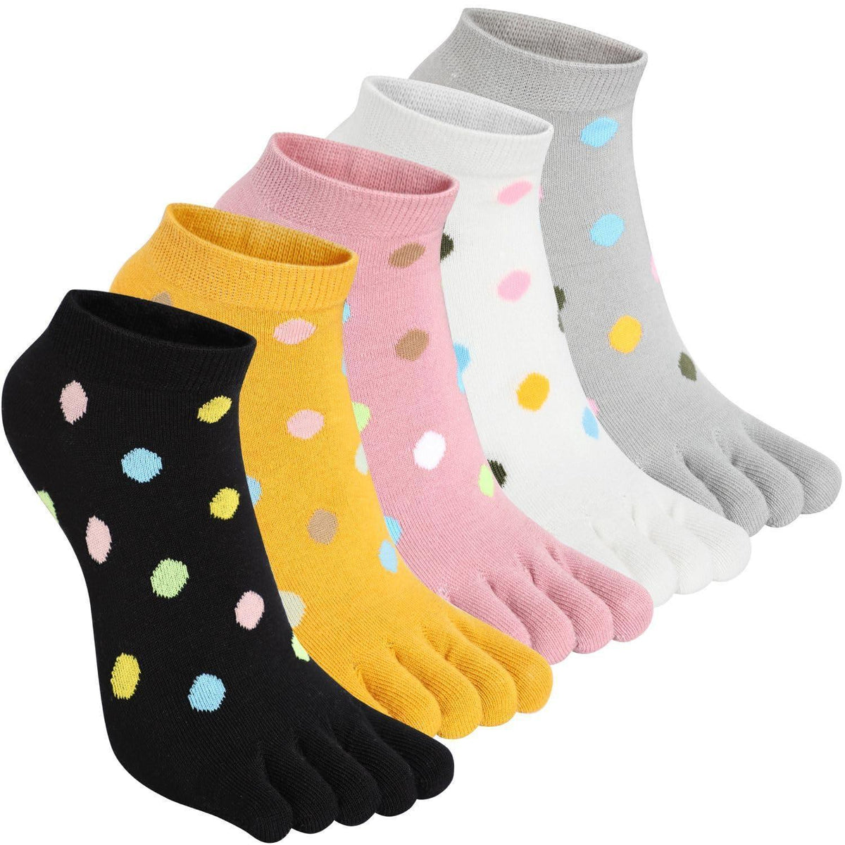 Damen Zehensocken Baumwolle – 5 Finger Socken, Bunt & Verspielt