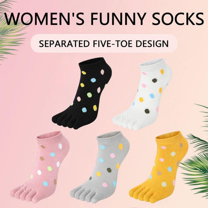 Damen Zehensocken Baumwolle – 5 Finger Socken, Bunt & Verspielt