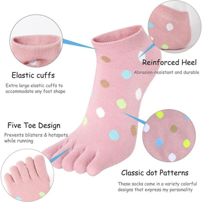 Damen Zehensocken Baumwolle – 5 Finger Socken, Bunt & Verspielt