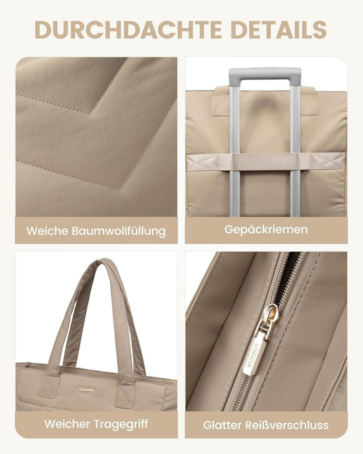 Laptoptasche Damen 15,6 Zoll Handtasche Business Khaki