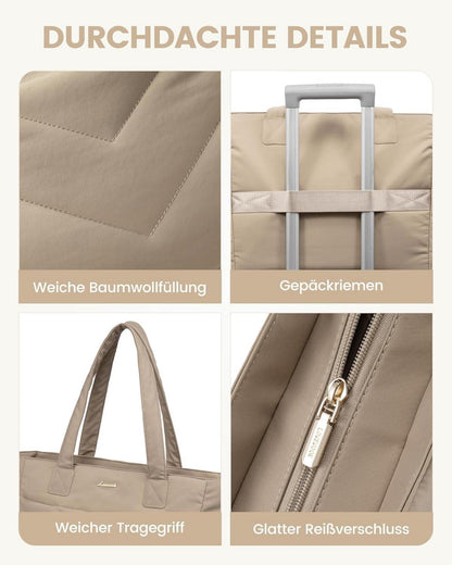 Laptoptasche Damen 15,6 Zoll Handtasche Business Khaki