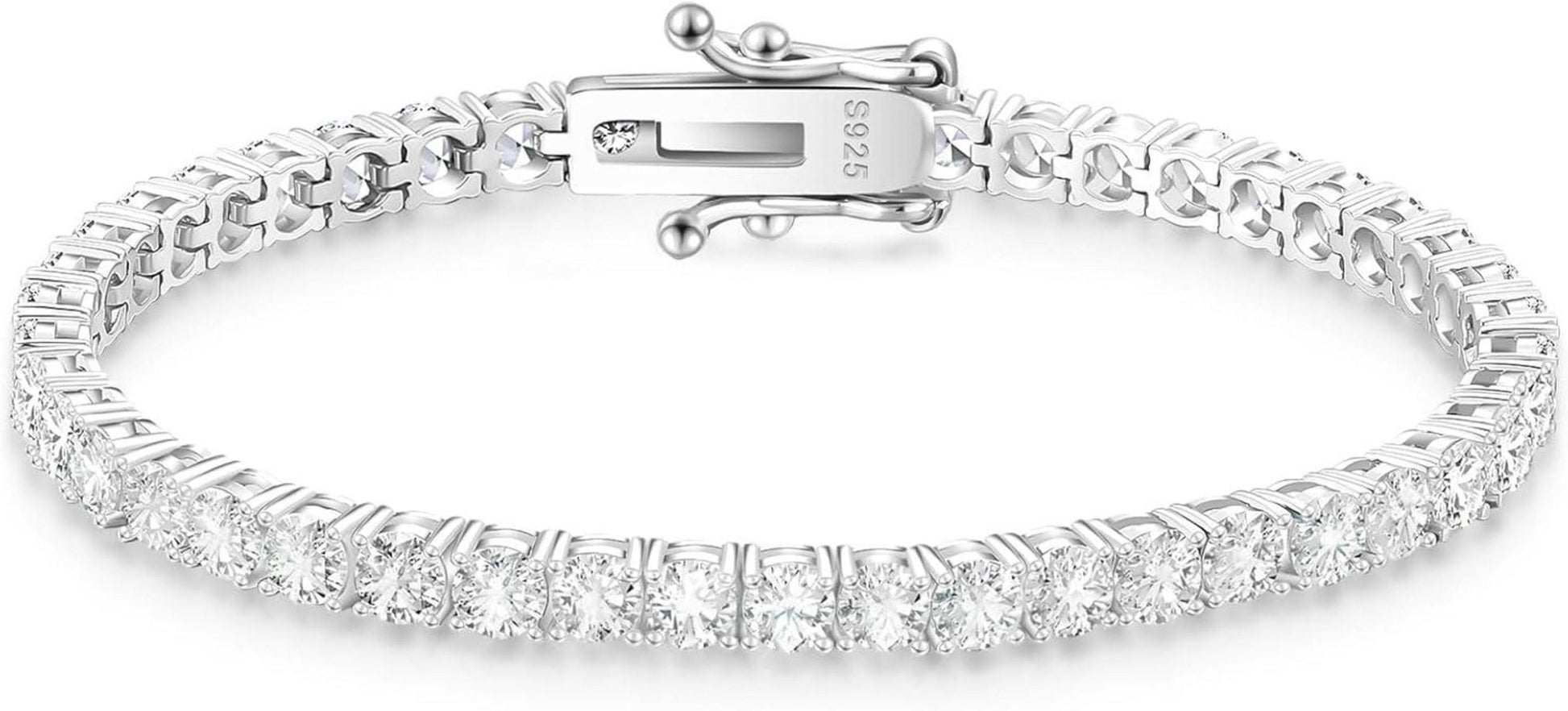 Moissanit Tennisarmband 925 Silber Damen 3/4mm VVS1 D Farbe 5,29-13,5