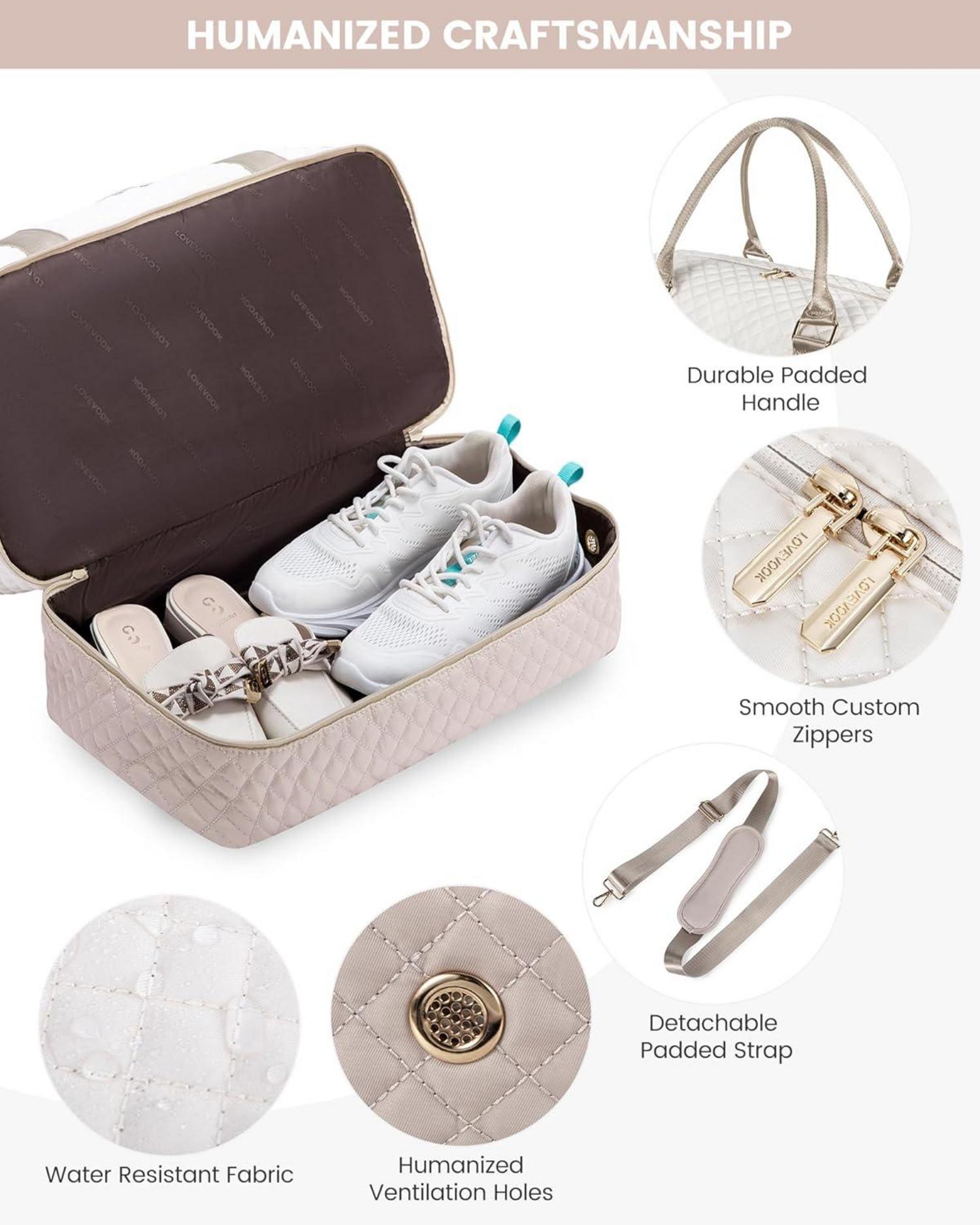 LOVEVOOK Damen Reisetasche Sporttasche mit Schuhfach groß Handgepäck für Flugzeug Strand Sauna Gym Camping