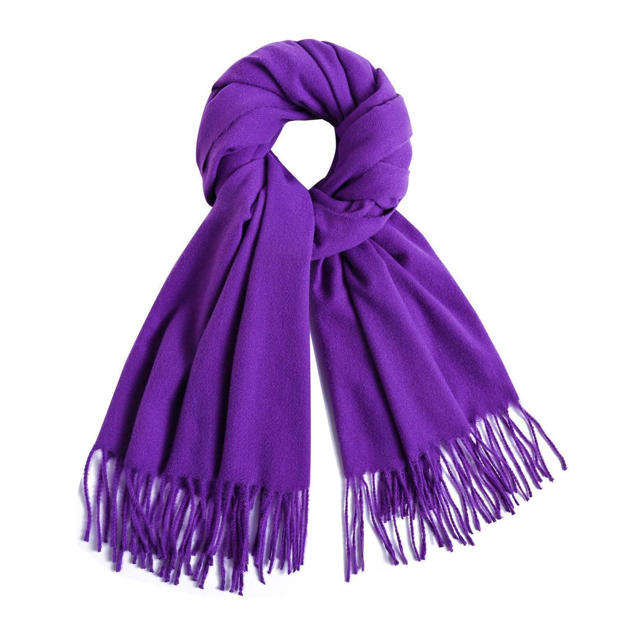 kuschelweich Schal Damen lang mit Fransen violett