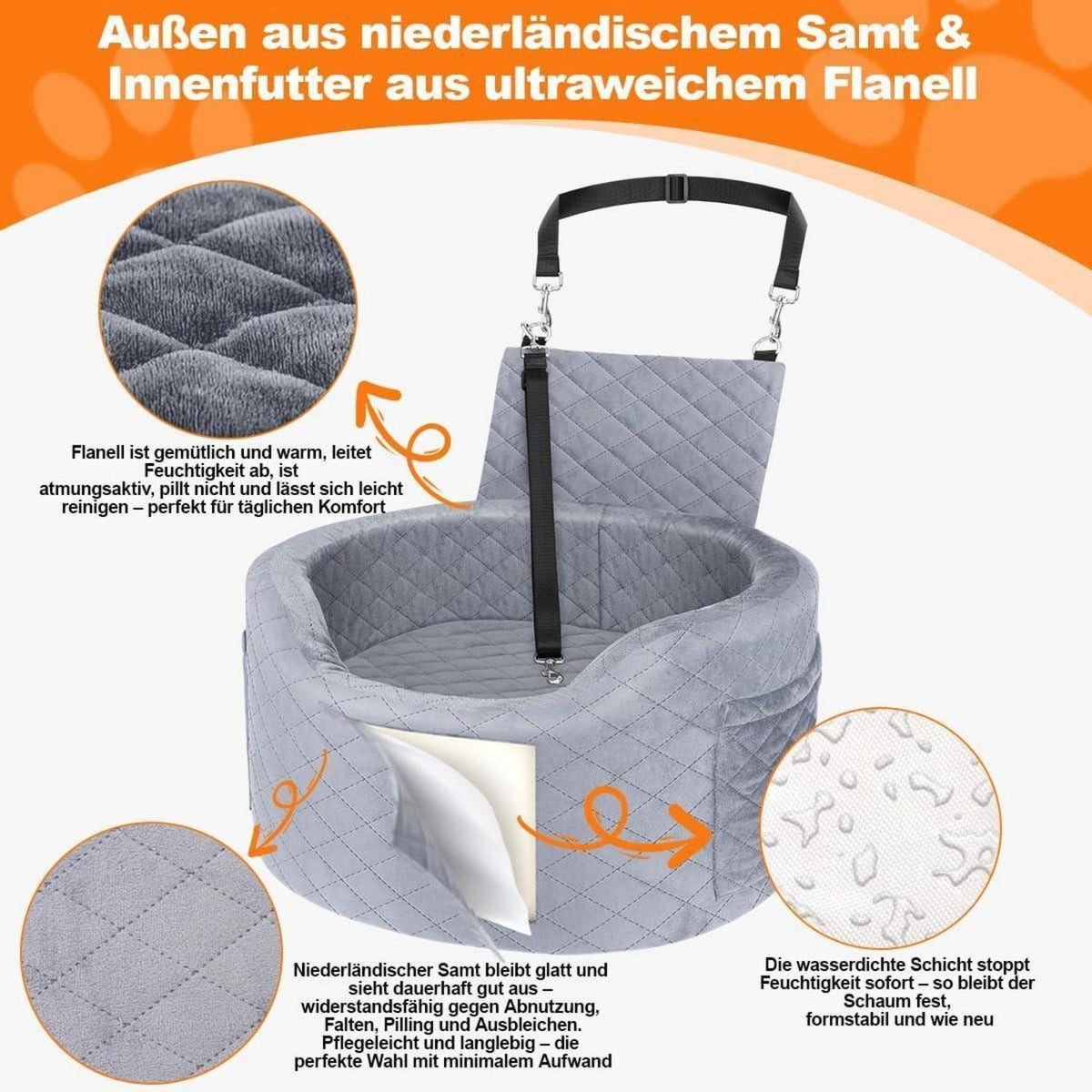 Hundeautositz Booster Schwarz – Komfortabler Reisebegleiter für kleine Hunde