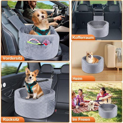 Hundeautositz Booster Schwarz – Komfortabler Reisebegleiter für kleine Hunde