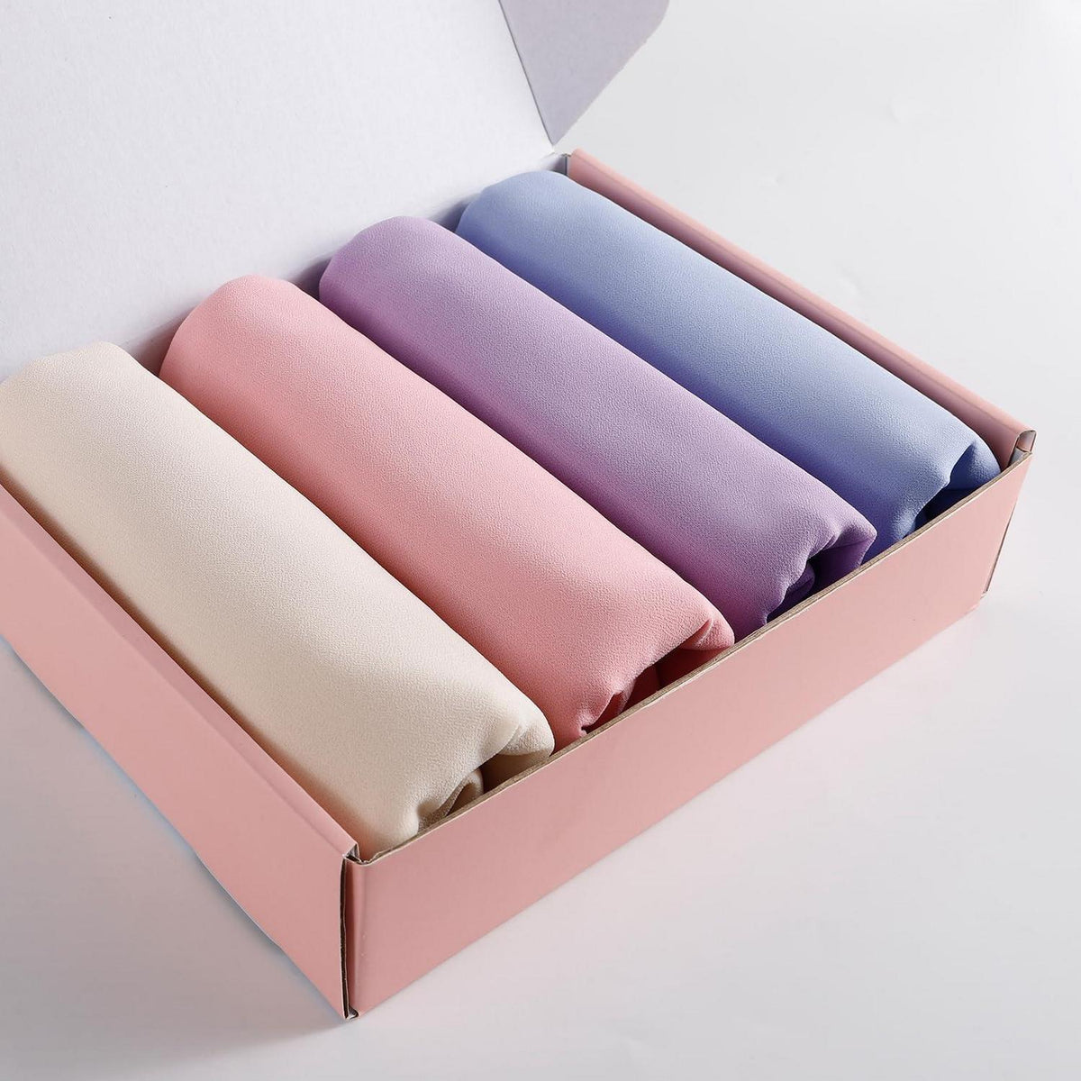 Chiffon Hijab Schals Damen 4er Set Premium Weich Mixcolor Geschenkbox