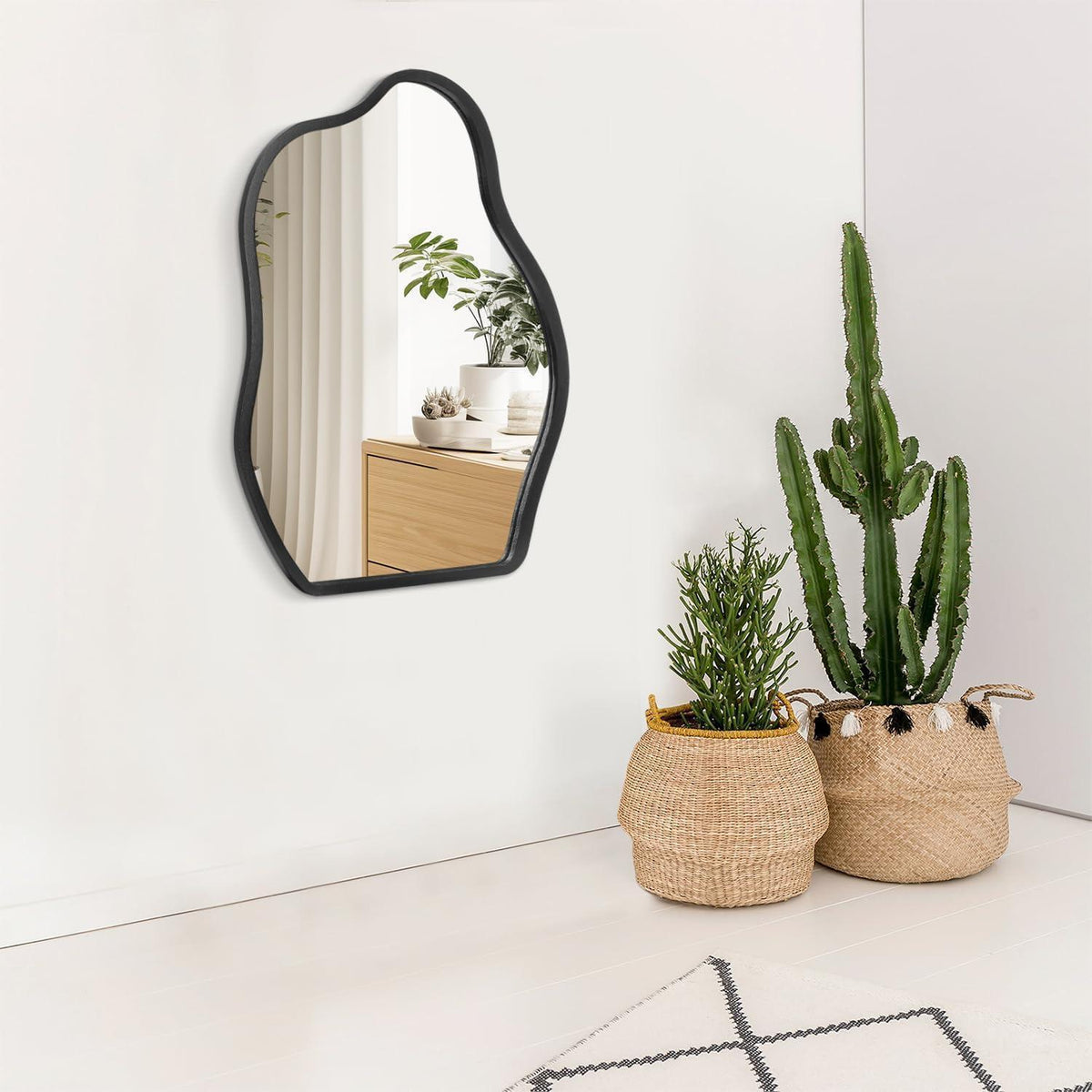 Goldener unregelmäßiger Wandspiegel Holzrahmen Modern 65x45 cm