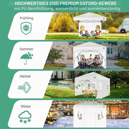 3x3m Faltpavillon mit Seitenwänden – Wasserdicht & Stabil