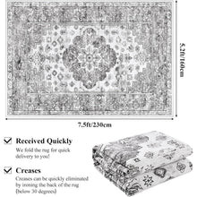 Boho Teppich 160x230cm Grau, rutschfest & waschbar