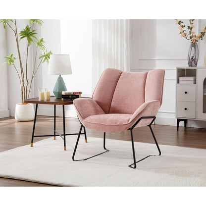 Chenille Longuesessel Rosa – Modern & Bequem für Wohnzimmer