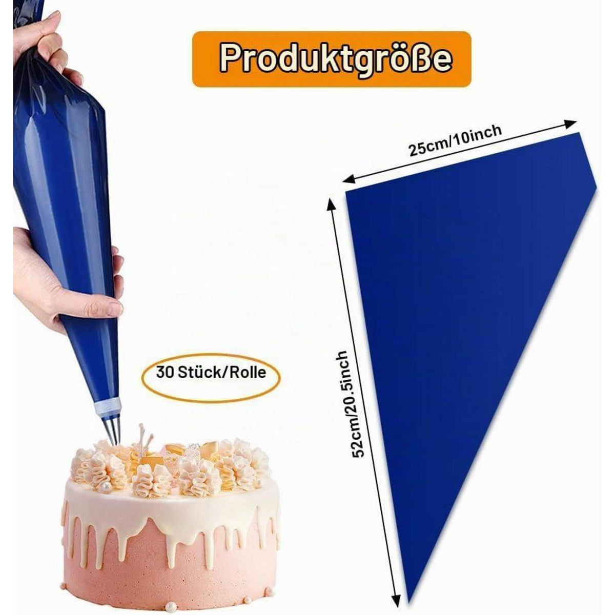 30x Einweg Spritzbeutel Set – 52cm Groß & Reißfest