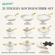 GiPP Granit Topfset 21tlg. Antihaftbeschichtet Induktion
