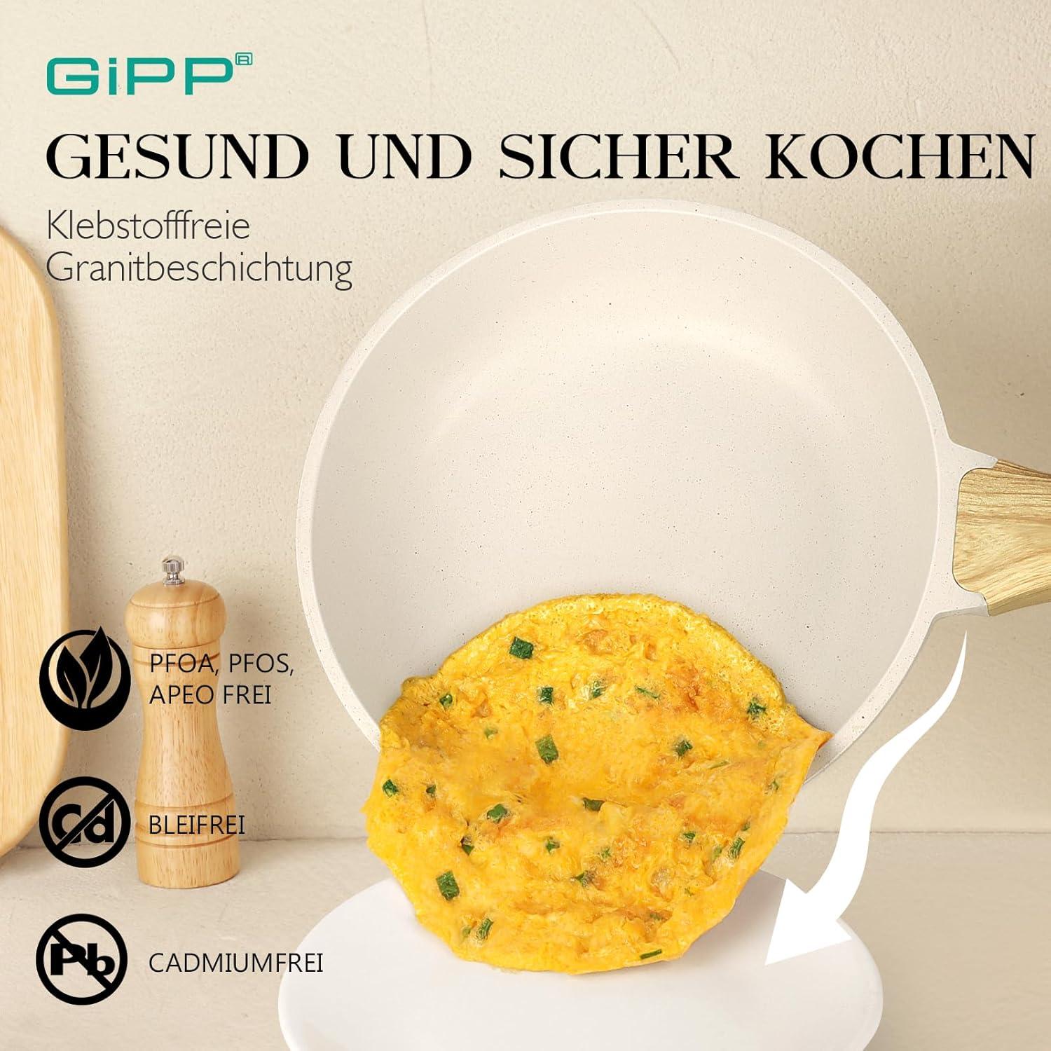 Granit Topfset 21-tlg. Antihaft Pfannenset Induktion Cookware Set Grau