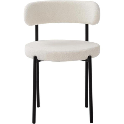 8 Esszimmerstühle Teddy-Samt Weiß – Modern & Komfortabel