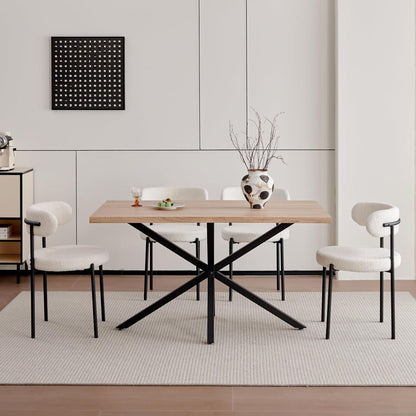 8 Esszimmerstühle Teddy-Samt Weiß – Modern & Komfortabel