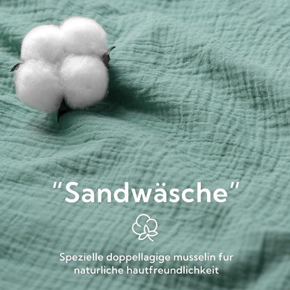 Bettwäsche-Set Baumwolle Doppeltes Musselin Beangreen 220x240 cm