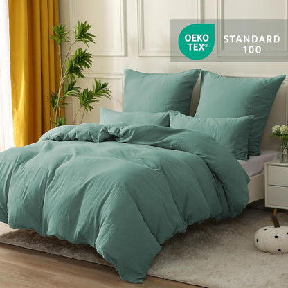 Bettwäsche-Set Baumwolle Doppeltes Musselin 135x200 cm Beangreen