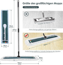 Myiosus Flachmopp mit 360° Drehgelenk, Edelstahlgriff