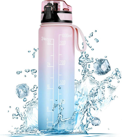 Trinkflasche 1L BPA-frei mit rutschfestem Gummi Grip