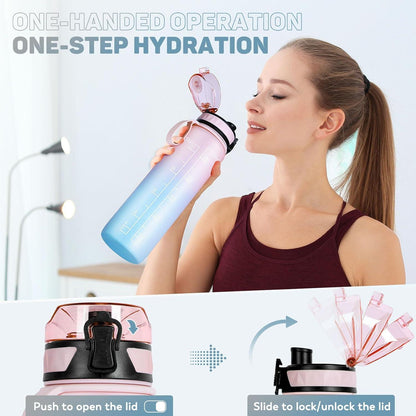 FULDENT 1L Trinkflasche Sport Wasserflasche BPA Frei Gummi Grip Outdoor Gym