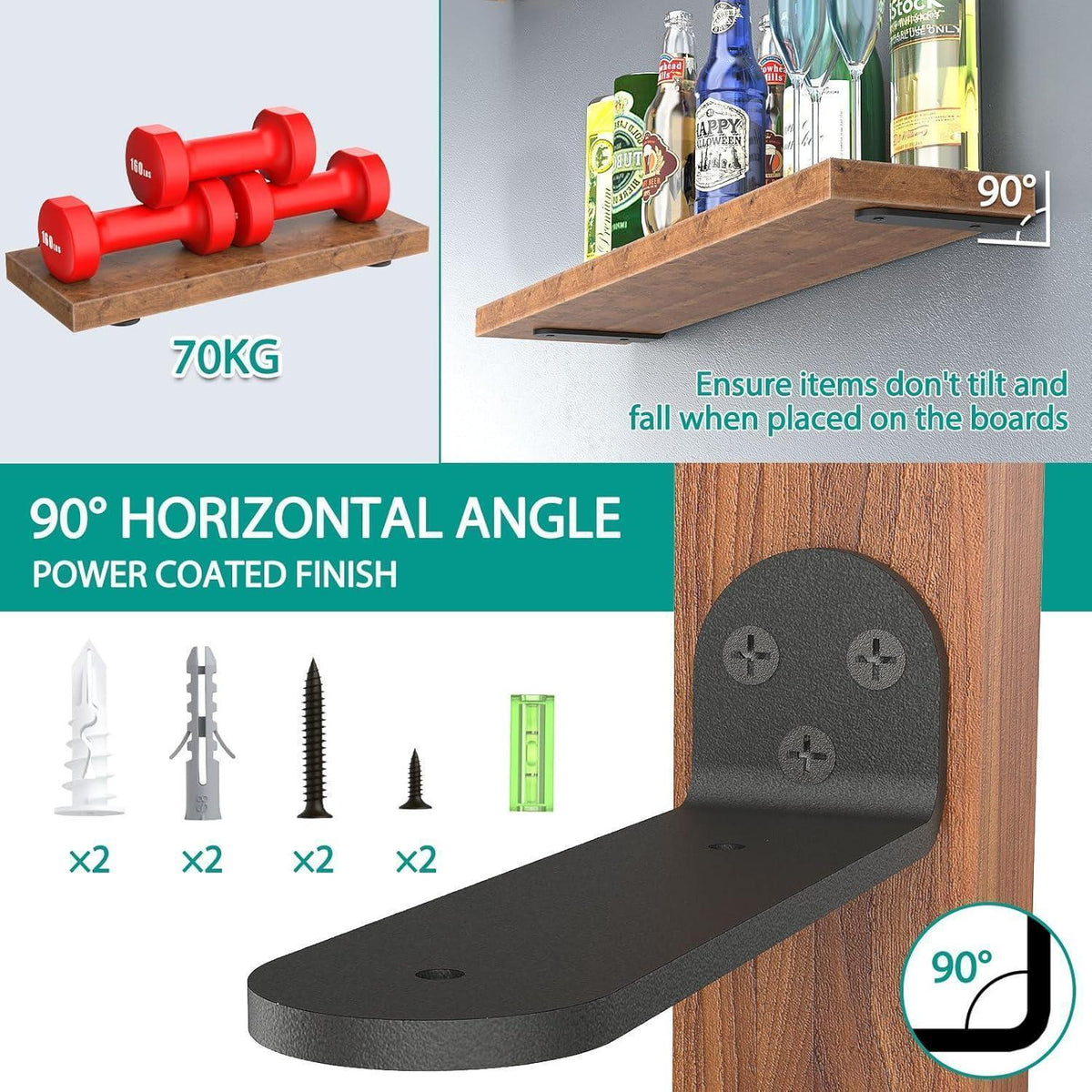 Schwerlast Regalhalterung 30cm, 2 Stück, Schwarz