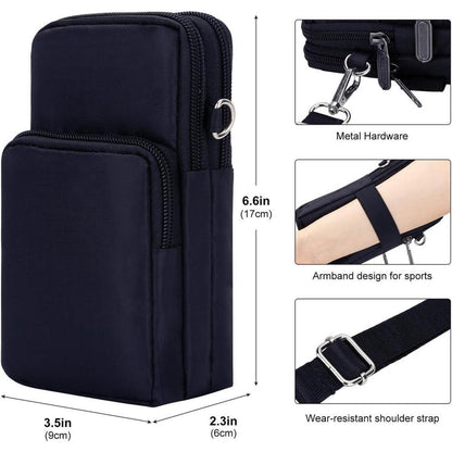 Kleine Handytasche zum Umhängen Damen mit Geldbörse, Nylon, dunkelblau