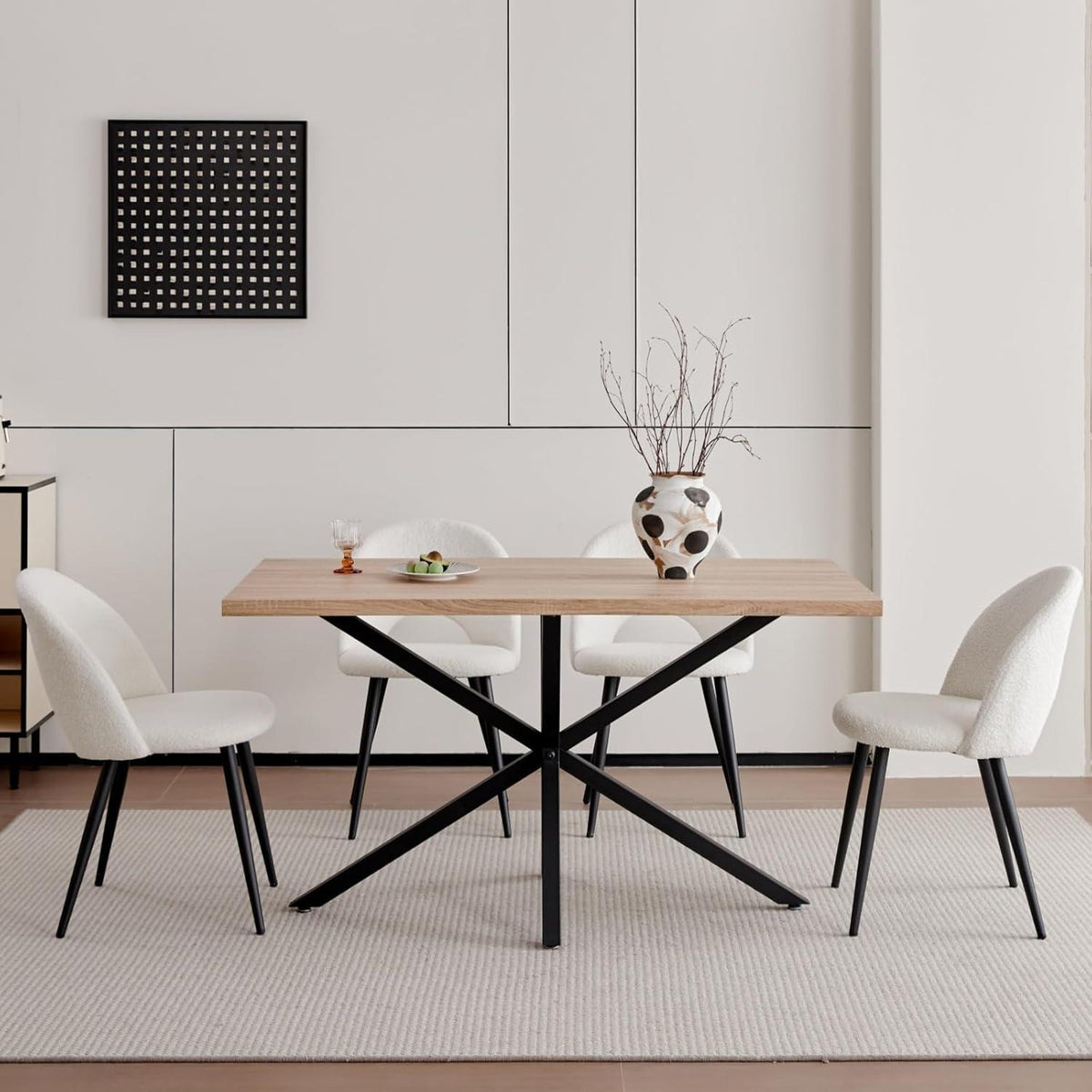 Moderner Esstisch 140x78cm – Nordischer Stil mit Eiche Dekor
