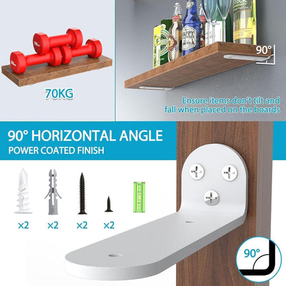 Regalhalterung Schwerlast 30cm Tragkraft 70kg Weiß 2 Stück