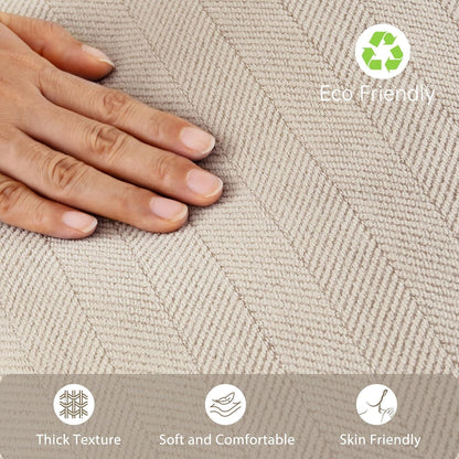 Chenille Kissenbezug 40x60 - Beige 2er Set - Dekor Kissen