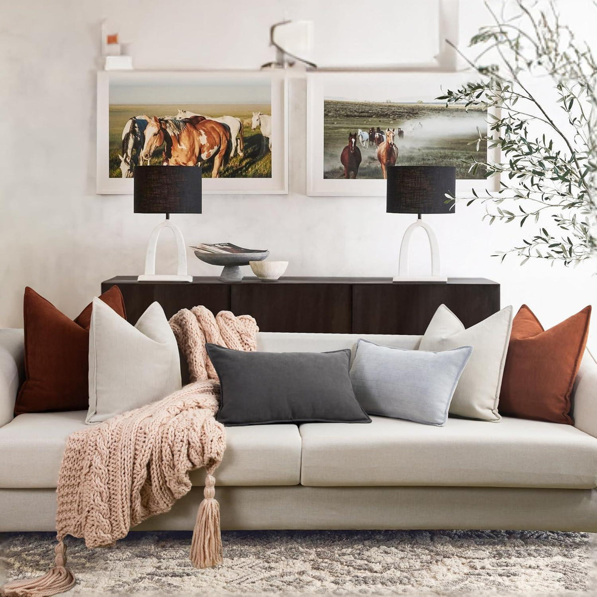 Chenille Kissenbezug 40x60 - Beige 2er Set - Dekor Kissen