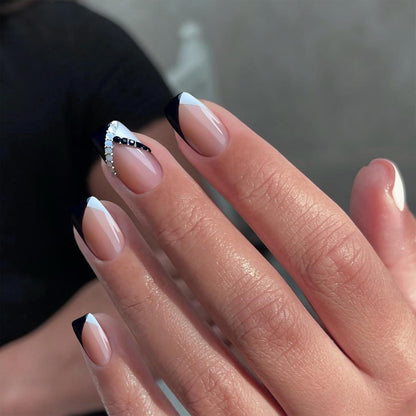 24 Stück Press On Nails Kurz Coffin Quadratisch
