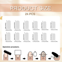 24 Stück French Tip Press On Nails Mandelform Natürlicher