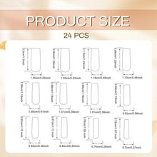 24er Set Lange Quadratische Silberne French Tip Press On