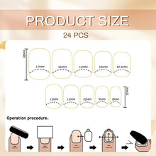24Pcs Kurze Quadratische Chrom Press on Nägel mit French