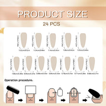 24 Stück Schwarze Mandel Stiletto Press On Nails mit 3D