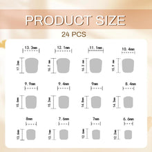 24er Set Press On Nägel Kurz Peach Color Quadratisch