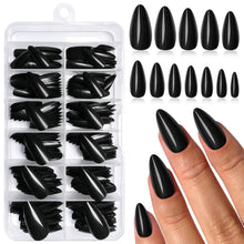 240er Pack Schwarze Mandel Falsche Press On Nails Akryl Nagel Kleber