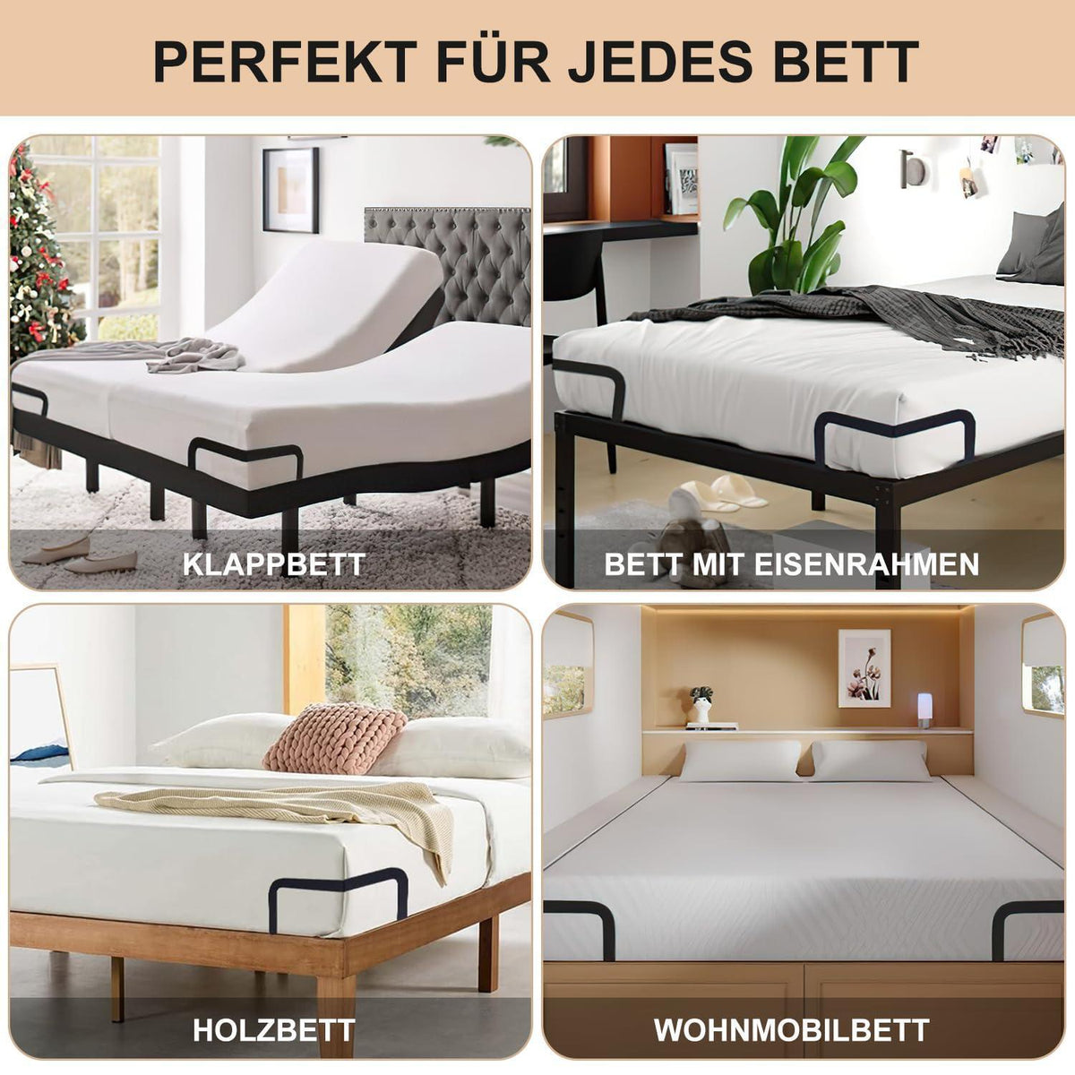 Matratzenverbinder Set 4er-Pack – Stabilisatoren für Bett & Matratze